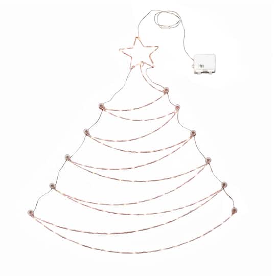 37&#x22; Pre-Lit LED Hanging Metal Wire Tree Decoration